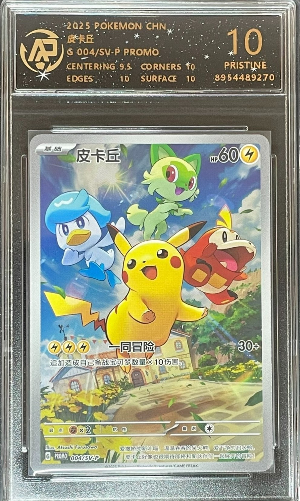 RPA Grade 10 Graded 2025 Pikachu Promo Chinese Pokemon card in protective case